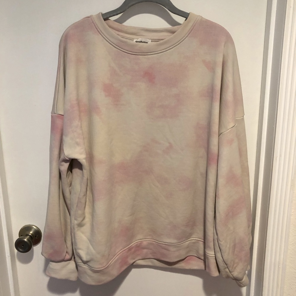 Tie dye print Balloon sleeved oversize sweatshirt